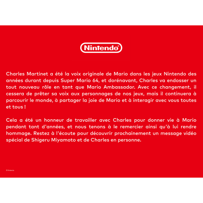 Charles Martinet, la voix emblématique de Mario, endosse un nouveau rôle chez Nintendo