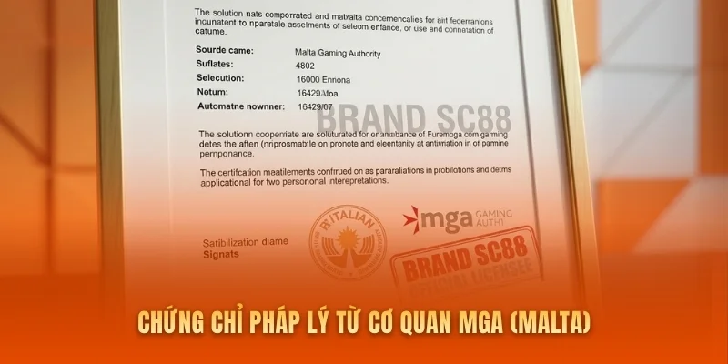 Chứng chỉ pháp lý từ Cơ quan MGA (Malta)
